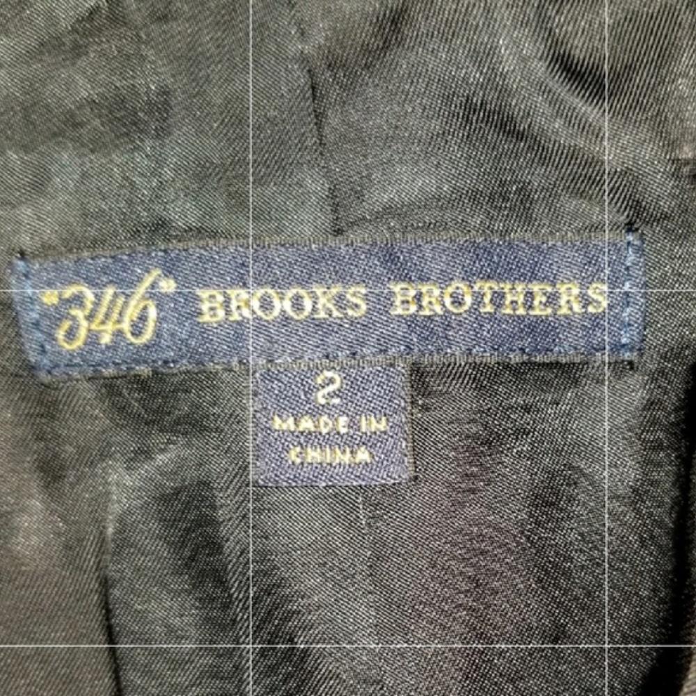 BROOKS BROTHERS 346 Black 2-Button Wool Blazer Sz2 - Picture 4 of 8